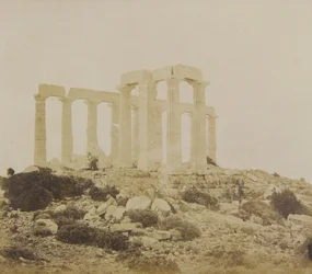 Vista do Templo de Poseidon em Sounion do nordeste